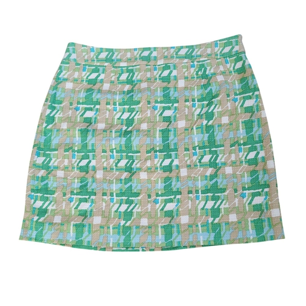 Kate Spade New York Green Plaid Julie Skirt Doral Park Preppy Summer 12 NEW - Picture 1 of 7